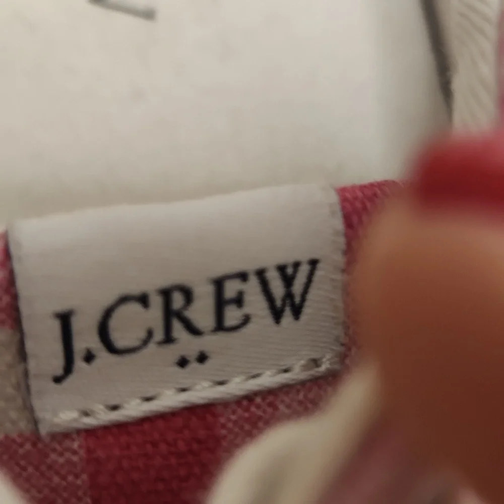 J.CREW Women's Pink and White Gingham Lace-Up 